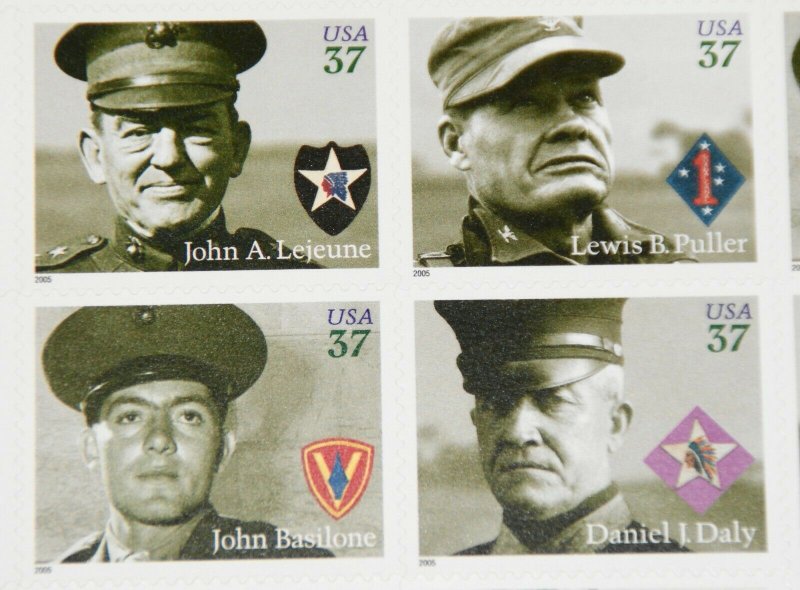 2005 sheet of stamps Distinguished Marines Sc# 3961-3964