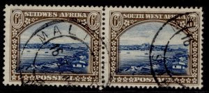 SOUTH WEST AFRICA GV SG79, 6d blue & brown, FINE USED. Cat £11. 
