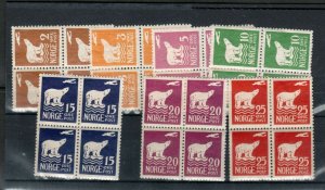 Norway #104 - #110 Mint Fine - Very Fine Set In Blocks