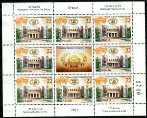 0474 SERBIA 2012 - National Theatre in Nis - MNH Miniature Sheet