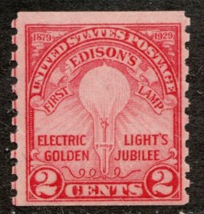 1927 United States - Sc #656 (coil type) 2¢ - Edison's First Lamp -  MNH Cv$21