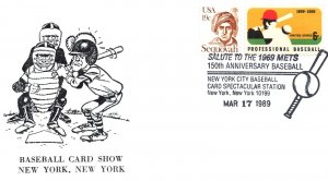 US EVENT SPECIAL PICTORIAL POSTMARK SALUTE TO THE 1969 METS BASEBALL N.Y.C. 1989