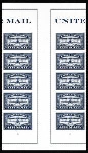 US 5281 Centennial Air Mail Blue forever vert gutter block 10 MNH 2018