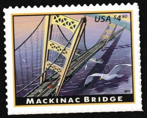 US 4438 Priority Mail Mackinac Bridge $4.90 single (1 stamp) MNH 2010