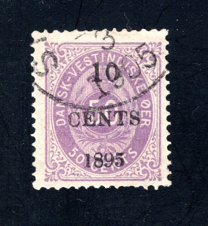 Danish West Indies #15,  F/VF,  Used  CV $67.50 ....1630015