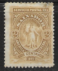 El Salvador #39 MH 1890.  *Thin spot in back - upper right.