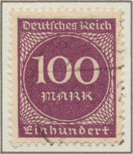 Germany Deutsches Reich Weimar Republic Hyper inflation 100Mk stamp Mi268 1923