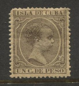 Cuba -Scott 132 - King Alfonso XIII - 1890- MH- Single  1c -Stamp