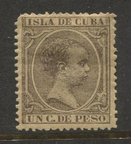 Cuba -Scott 132 - King Alfonso XIII - 1890- MH- Single  1c -Stamp
