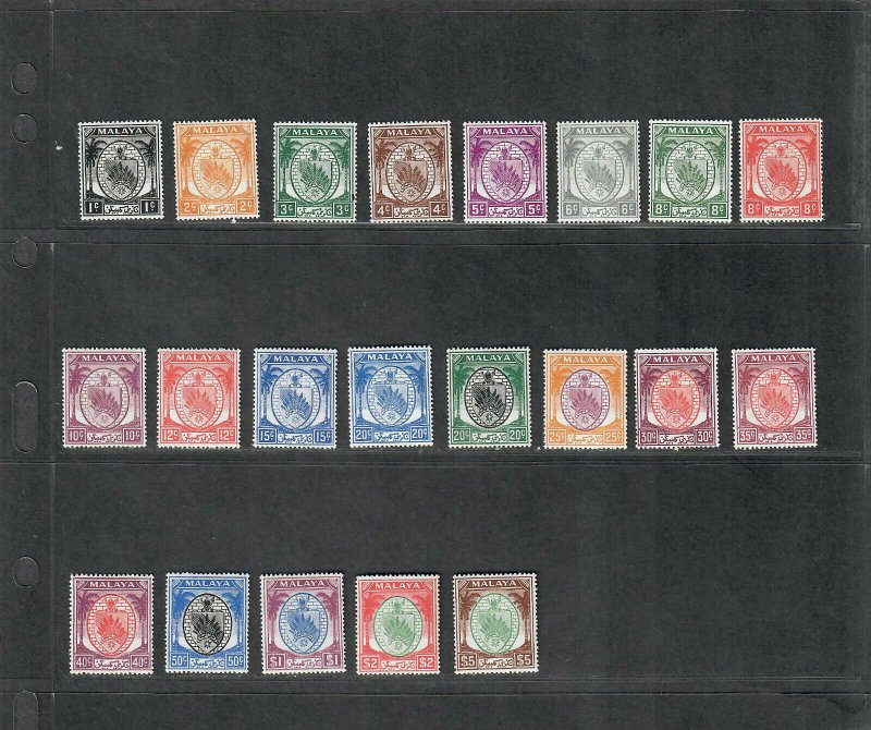 Malaya Negri Sembilan Sc#38-58 M/NH/VF, Cv. $125.35