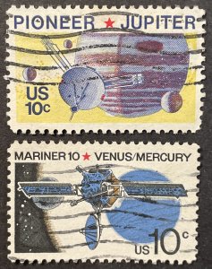 US #1556-1557 Used F/VF 10c NASA Pioneer / Mariner 10 1975 [G11.5.2]