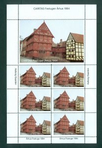 Denmark. 1994. Christmas Sheet, MNH Local: Aarhus. Caritas.The Old Town