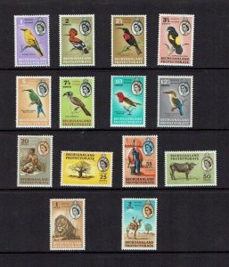 Bechuanaland: 1961, Pictorial definitive set, Birds, Wildlife, Hinged Mint 