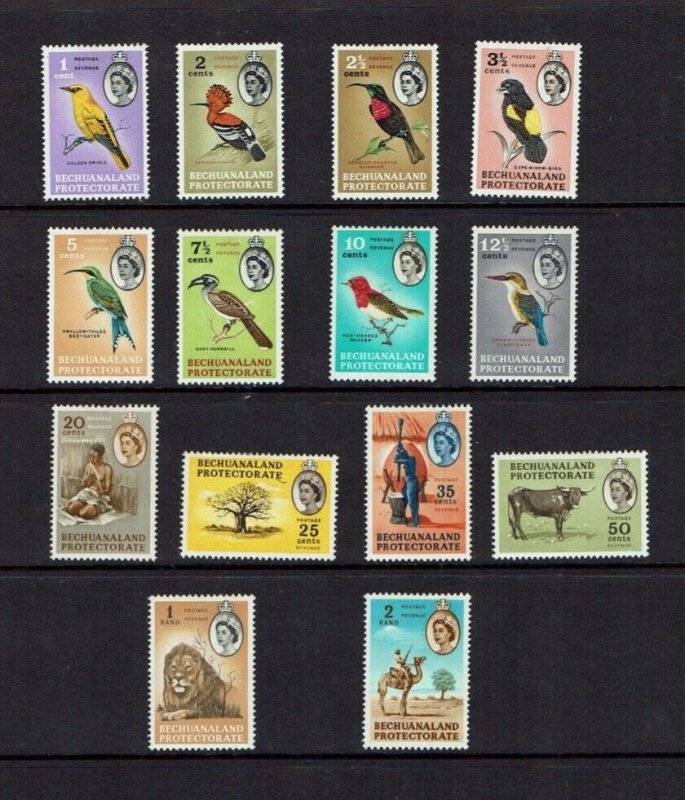 Bechuanaland: 1961, Pictorial definitive set, Birds, Wildlife, Hinged Mint 