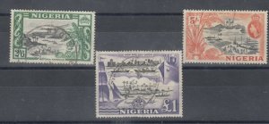 Nigeria QEII 1953/58 2s 6d 5/- £1 SG77/78/80 JK2529