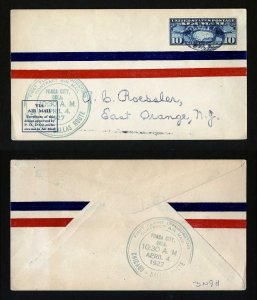 # C7 on CAM # 3 First Flight cover, Ponca City, OK to Chicago, IL - 4-4-1927 - 1