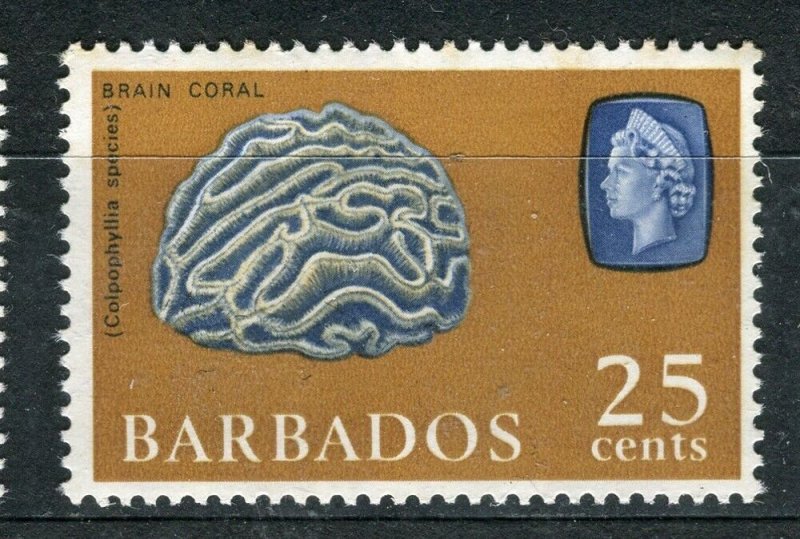 BARBADOS; 1965 early QEII Marine Life issue fine Mint 25c. value