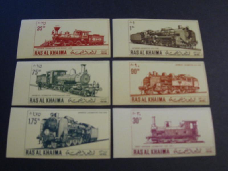 RAS AL KHAIMA MI 554-59B IMP JAPANESE LOCOMOTIVES MINT
