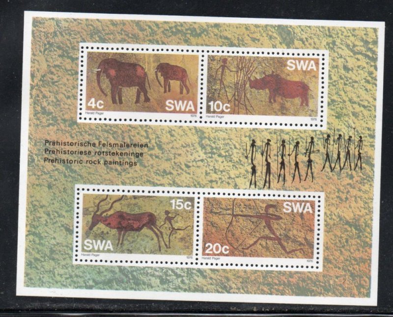 South West Africa Sc 387a 1976 Prehistoric Art  stamp sheet mint NH