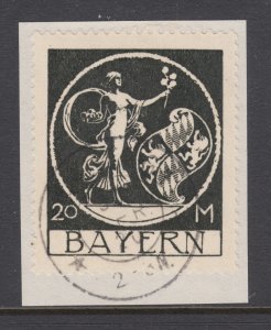 Bavaria Sc 254 used 1920 20m black Genius by von Kaulbach, Infla-Berlin backstmp 