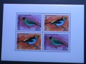 ​SURINAM -LOVELY COLORFUL BEAUTIFUL BIRDS:MNH S/S VF WE SHIP TO WORLDWIDE