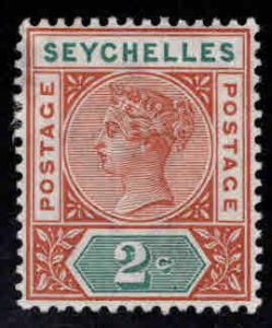 Seychelles Scott 2 MH* perf 14 Victoria 1900