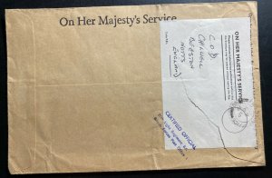 1970 British Field Post office In Hong Kong OHMS Cover To Beeston England