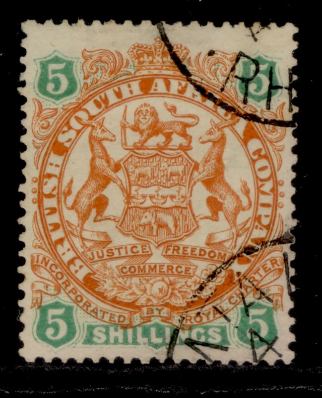 RHODESIA QV SG49, 5s chesnut and emerald, FINE USED. Cat £16. 