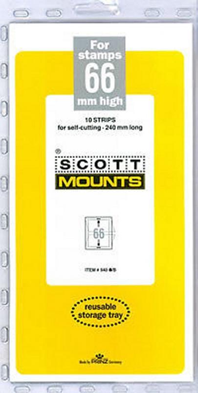 Prinz Scott Stamp Mount 66/240 mm - BLACK (Pack of 10) (66x240 66mm)  STRIP  940 