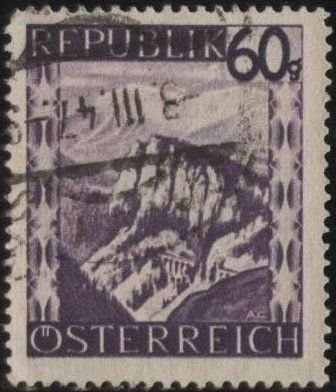 Austria 474 (used) 60g viaducts near Semmering, dk vio (1946)