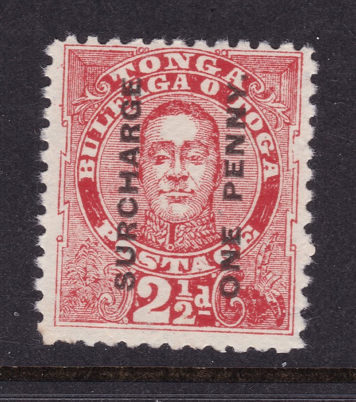 Tonga the 1895 surcharge 1d on 2.5d MH