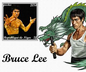 NIGER SHEET IMPERF 2F BRUCE LEE CINEMA ACTORS