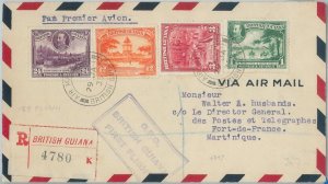 74178 - BRITISH GUYANA - Postal History - FIRST FLIGHT COVER to MARTINIQUE 1935