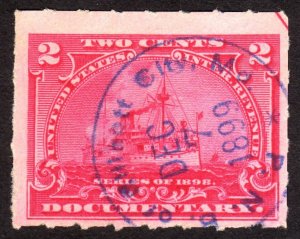 1898, US 2c, Documentary revenue, Used, CDS, Sc R164