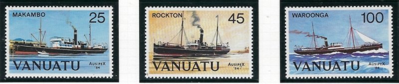 Vanuatu 377-79 MNH 1984 Ships (fe8673)