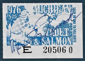 US 1976 MI Trout and Salmon Stamp used