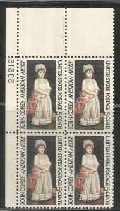 US 1273  MNH  10  PLATE BLOCK WHOLESALE LOT,  JOHN COPELY, AMERICAN ARTIST