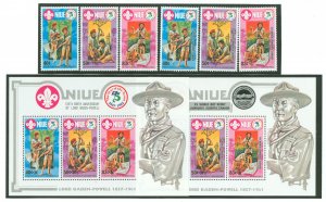 Niue #372-375a/376-379a Mint (NH) Souvenir Sheet (Scouts)