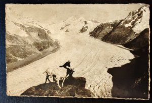 Switzerland (1931) Aletsch Glacier, the longest glacier in the Alps. Locate...