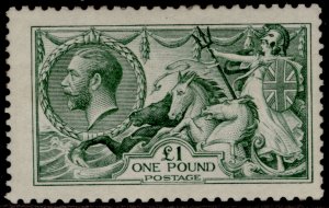 GB GV SG404 SPEC N72(3), SCARCE £1 dull blue-green, LH MINT. Cat £3500.