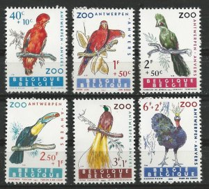 Belgium #B712-17  Birds   (6)   Unused VF VLH