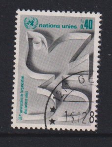 United Nations Geneva  #93  used  1980  anniversary UN  dove  40c