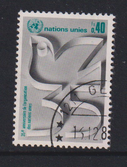 United Nations Geneva  #93  used  1980  anniversary UN  dove  40c