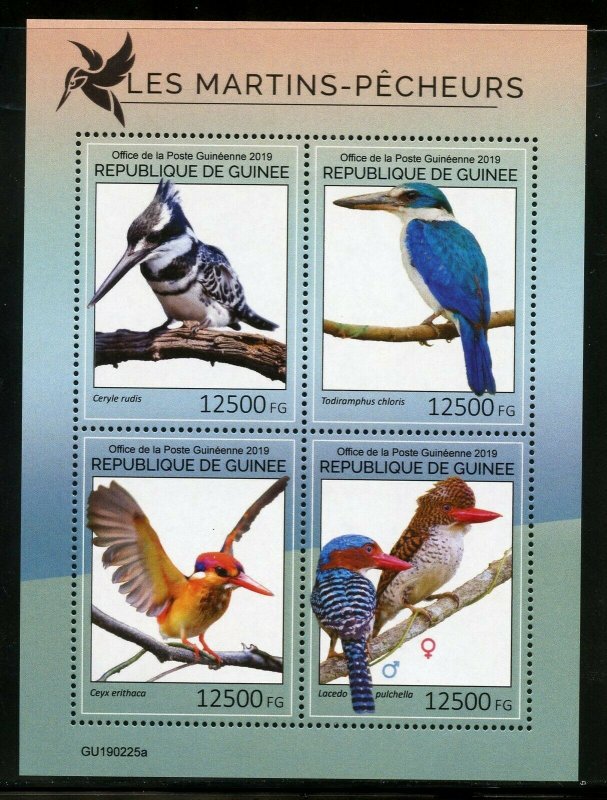 GUINEA 2019 KINGFISHERS SHEET MINT NEVER HINGED