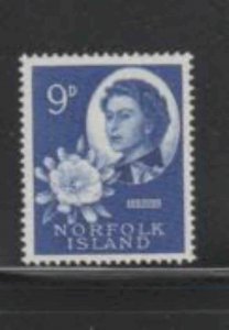 NORFOLK ISLAND #34 1960 9p FLOWER MINT VF NH O.G aa