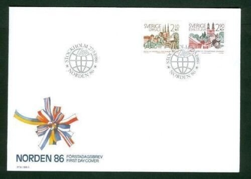 Sweden. FDC 1986. Nordic VII Sister Towns. Engraver  M. Franzen 