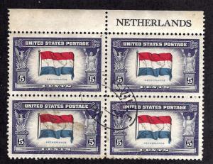 913 Used... Block of 4 w/Plate#... SCV $1.00