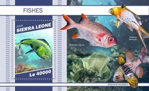 Sierra Leone - 2018 Fish on Stamps - Stamp Souvenir Sheet - SRL181101b