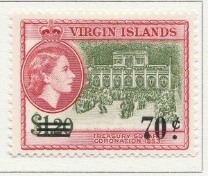 1962 English Colony British Colony VIRGIN ISLANDS Surch 70c MH* A28P19F27739-