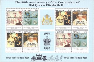 Guyana #2793, Complete Set, 1994, Royality, Never Hinged